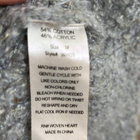 Woven Heart Women's Gray Mock Neck Oversized Pullover Dolman Sweater - Picture 9 of 9